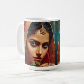 官能的なインドの紅茶摘み女子 コーヒーマグカップ (正面左)