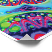 官能的なカラー万華鏡のように千変万化するパターンポスター ポスター (角)