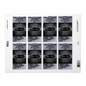 官能的なヴィンテージグレイ結婚スクロールのワインラベル ラベル (フルシート)