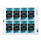 官能的なヴィンテージティール（緑がかった色）ス結婚クロールのワインラベル ラベル (フルシート)