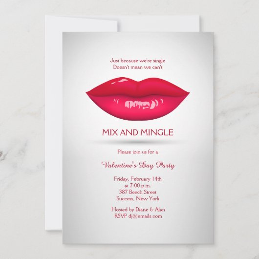 官能的な唇への誘惑 招待状 (正面)