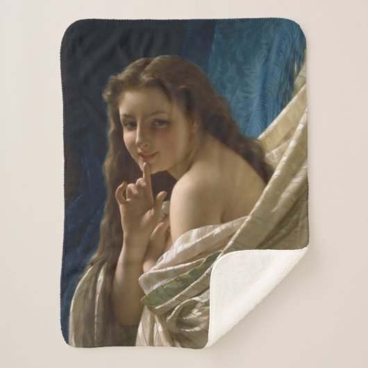 官能的な気のあるそぶりをした若い女性 シェルパブランケット (正面)