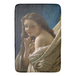 官能的な気のあるそぶりをした若い女性 バスマット