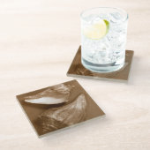 官能的な貝殻 ガラスコースター (アングル)