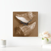 官能的な貝 スクエア壁時計 (ホーム)