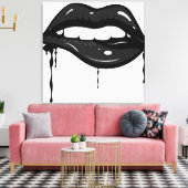 官能的な黒い唇キャンバス印刷 キャンバスプリント (インサイチュ (リビング))