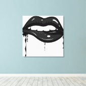 官能的な黒い唇キャンバス印刷 キャンバスプリント (インサイチュ (ウッドフロア))