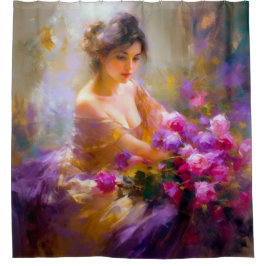 官能的ポートレート シャワーカーテン