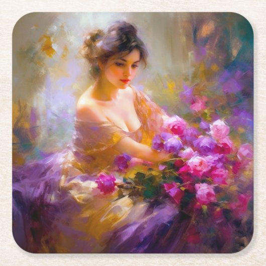 官能的ポートレート スクエアペーパーコースター (正面)