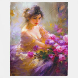 官能的ポートレート フリースブランケット