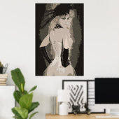 官能的ヴィンテージコレットアート ポスター (ホームオフィス)