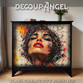 官能的鮮やか女性アーポップ・アートのト – horiz Decompage 薄葉紙