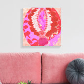 官能的 – RedRose PinkRose Petalベースのデザイン キャンバスプリント (インサイチュ (リビング))