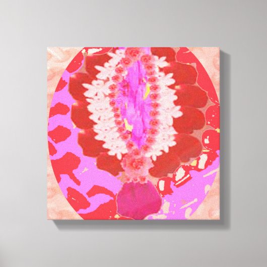 官能的 – RedRose PinkRose Petalベースのデザイン キャンバスプリント (正面)