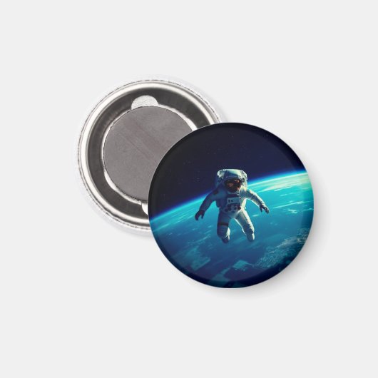 宙に浮く宇宙飛行士 マグネット (正面/裏面)