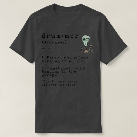 定おもしろい義おもしろいドラマー定義ダーク・マス Tシャツ (デザイン正面)