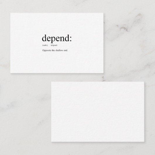 定おもしろい義:依存 名刺 (正面/裏面)