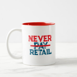 定価で買わない宣言Tシャツ ツートーンマグカップ