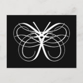 定型化かわいらしされた蝶のアウトライン（白） ポストカード (正面)