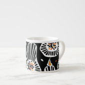 定型化されたカボチャの種子：シームレスなデザイン エスプレッソカップ (正面右)