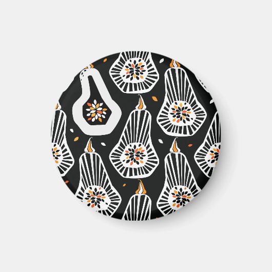 定型化されたカボチャの種子:シームレスなデザイン マグネット (正面)