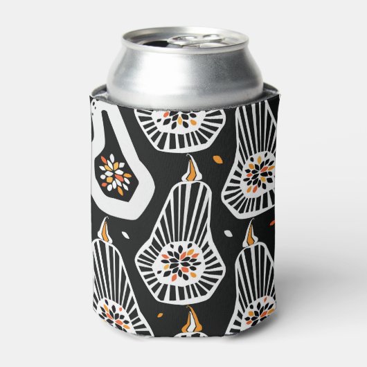 定型化されたカボチャの種子:シームレスなデザイン 缶クーラー (缶正面)