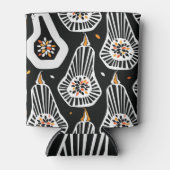 定型化されたカボチャの種子:シームレスなデザイン 缶クーラー (正面)