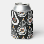 定型化されたカボチャの種子：シームレスなデザイン 缶クーラー (缶裏面)