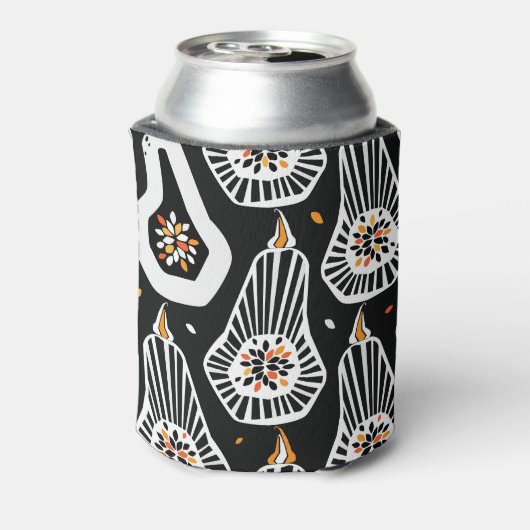 定型化されたカボチャの種子:シームレスなデザイン 缶クーラー (缶裏面)