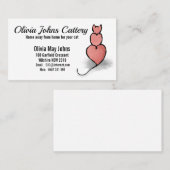 定型化されたハート猫 名刺 (正面/裏面)