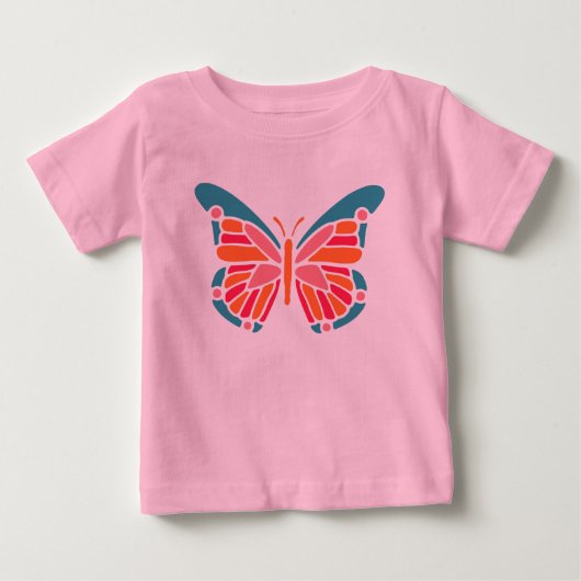 定型化されたバタフライシャツとジャケット ベビーTシャツ (正面)