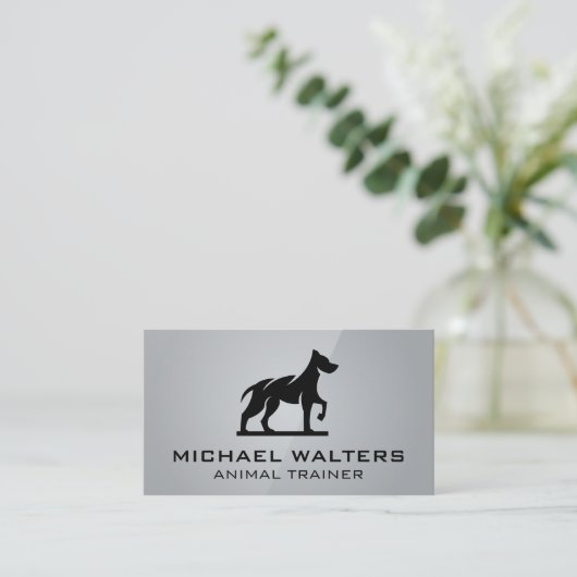 定型化された犬のロゴ 名刺 (スタンド正面)