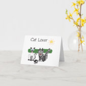 定型化された猫のグリーティングカード カード (黄色い花)