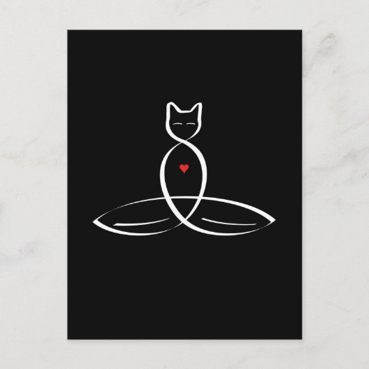 定型化された猫メディテーター ポストカード (正面)