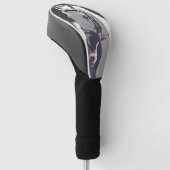 定型化された白馬頭のスケッチ ゴルフヘッドカバー (アングル)