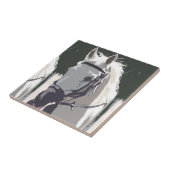 定型化された白馬頭のスケッチ タイル (側面)