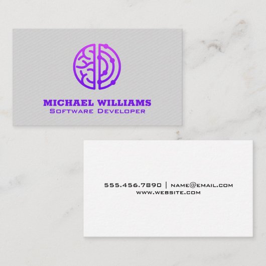 定型化された脳のロゴ | クリエイティブ分析心 名刺 (正面/裏面)