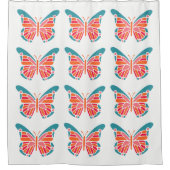 定型化された蝶のシャワーカーテン シャワーカーテン (正面)