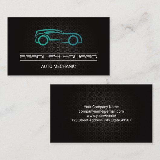 定型化された車のロゴ炭素繊維パターン |自動ロゴ 名刺 (正面/裏面)