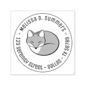 定型化エッチングされたスリープキツネラウンドアドレス1 セルフインキングスタンプ (デザイン)