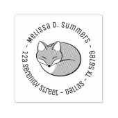 定型化エッチングされたスリープキツネラウンドアドレス2 セルフインキングスタンプ (デザイン)