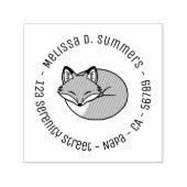 定型化エッチングされたスリープキツネラウンドアドレス2 セルフインキングスタンプ (デザイン)