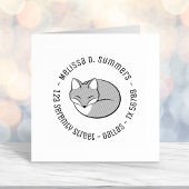 定型化エッチングされたスリープキツネラウンドアドレス2 セルフインキングスタンプ