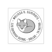 定型化エッチングされたスリープキツネラウンドアドレス3 ラバースタンプ (インプリント)