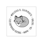 定型化エッチングされたスリープキツネラウンドアドレス4 ラバースタンプ (インプリント)