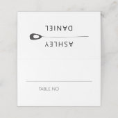 定型化クジャク結婚羽のテーブル番号 プレイスカード (外部開封)