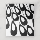 定型化クジャク結婚羽のテーブル番号 プレイスカード (内部開封)