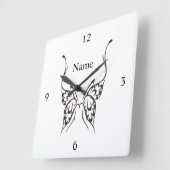 定型化バタフライタトゥーサンダー_Cove スクエア壁時計 (傾斜)