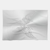 定型化バタフライラウンドテール、エンボス効果 キッチンタオル (横)