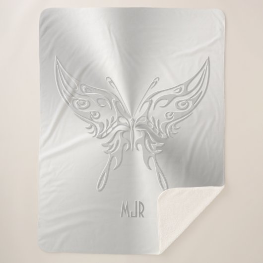 定型化バタフライラウンドテール、エンボス効果 シェルパブランケット (正面)